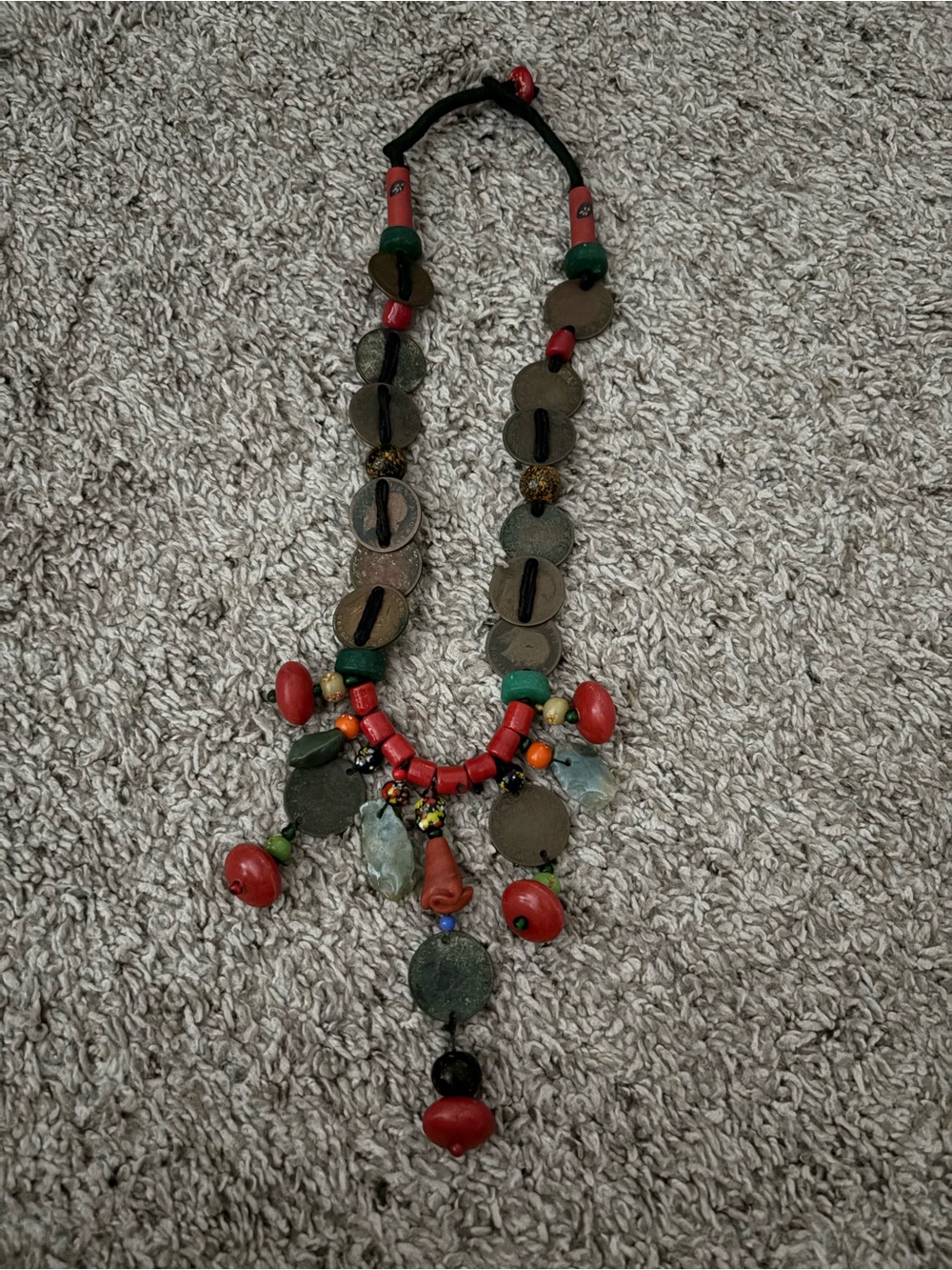 RARE Vintage One Quarter Anna British India Coun Necklace